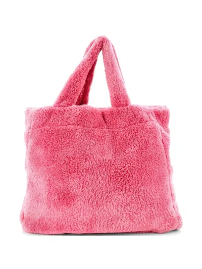 Pre-owned Prada Logo Terry Cloth Tote Bag In Black