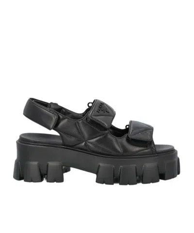 PRADA LOGO THICK SOLE SANDALS