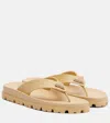 Prada Women's Rubber Thong Sandals In Gold