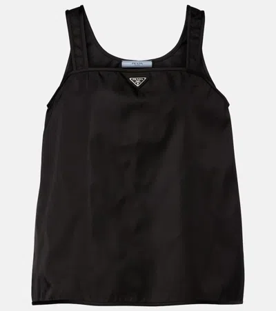 Prada Re-nylon Mini-dress In Black