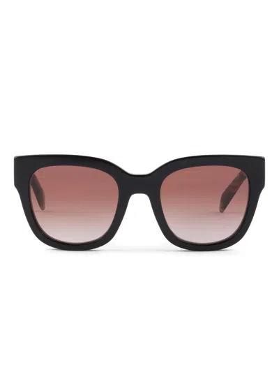 Prada Logo Tortoiseshell Sunglasses In Black