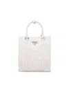 Prada Logo Tote Bag In White