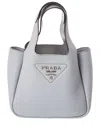 Prada Logo Tote In Gray