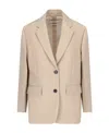 Prada Single-breasted Wool Blazer In Brown