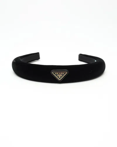 Prada Logo Velour Headband