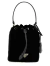 Prada Leather Handle Bucket Bag With Adjustable Strap