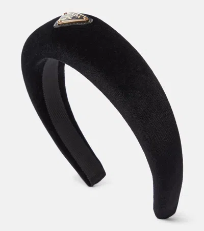 Prada Verzierter Haarreif In Schwarz