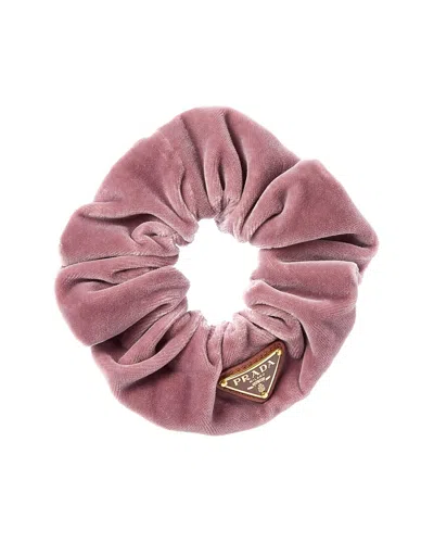 Prada Logo Velvet Scrunchie In Multi