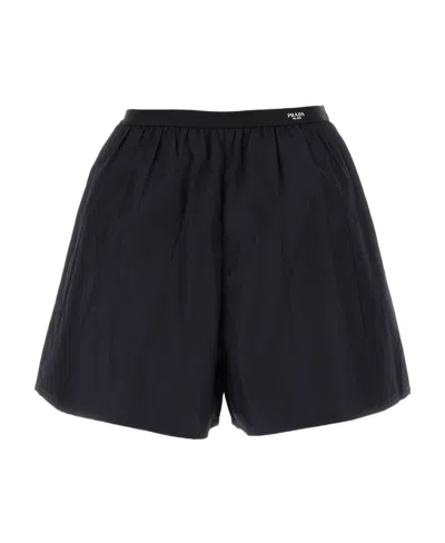 Prada Re-nylon Elasticated-waistband Shorts In Navy