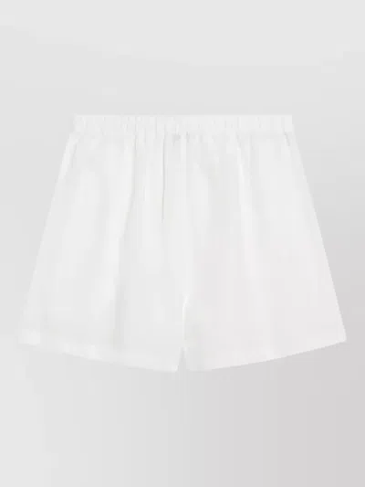 Prada Logo Waistband Lounge Underwear Elastic Shorts In White