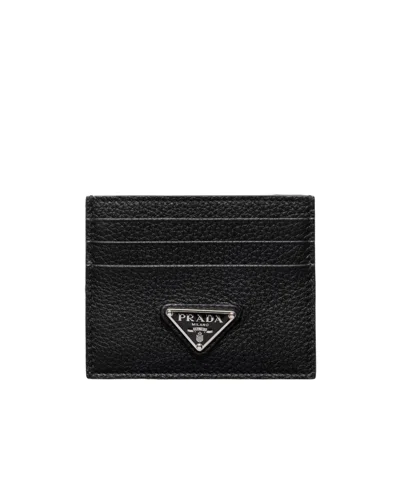 PRADA PRADA LOGO PLAQUE OPEN TOP CARDHOLDER