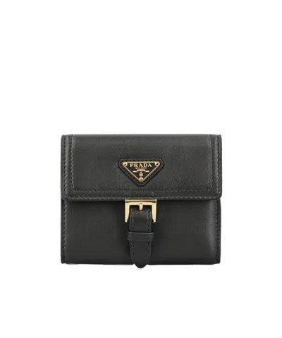 Prada Logo Wallet In Blue