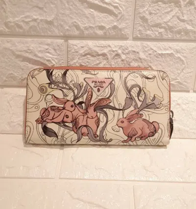 Prada Logo Wallet In Brown