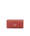 Prada Logo Wallet In Brown