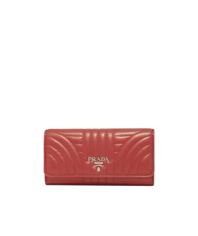 Prada Logo Wallet In Brown