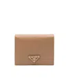 Prada Saffiano-leather Bi-fold Wallet In Brown