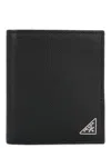 Prada Men Black Leather Wallet In Black