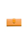 Prada Large Saffiano And Smooth Leather Wallet In Orange