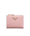 Prada Saffiano Leather Small Wallet With Zip In Pink