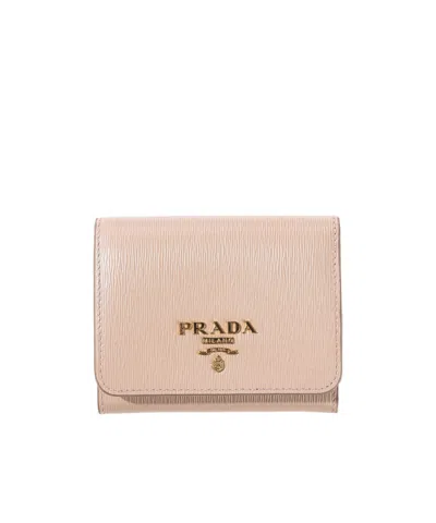Prada Logo Wallet In Neutral