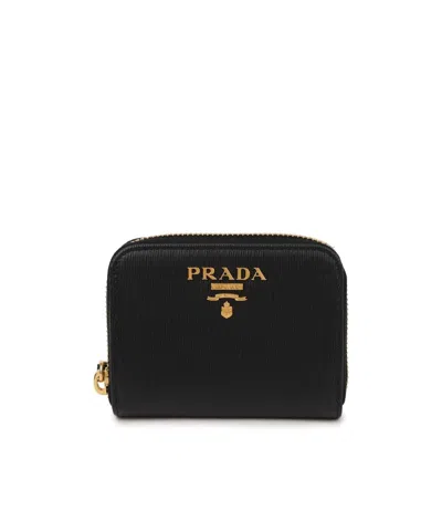 Prada Logo Wallet In Purple