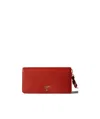 Prada Logo Wallet In Red