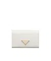 Prada Triangle-logo Leather Cardholder In White