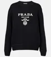 Prada Logo Wool And Cashmere Sweater In Black