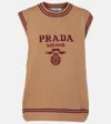 Prada Logo Wool And Cashmere Sweater Vest In Multicoloured