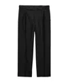 Prada Mens Black Triangle-logo Wide-leg Cotton Utility Trousers In Black