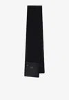 Prada Logo Wool Scarf With Pocket In Black