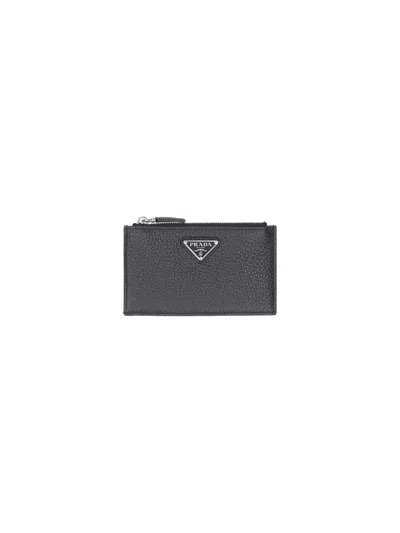 Prada Logo Zip Card Holder
