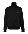 Prada Logo Zip Jacket In Black