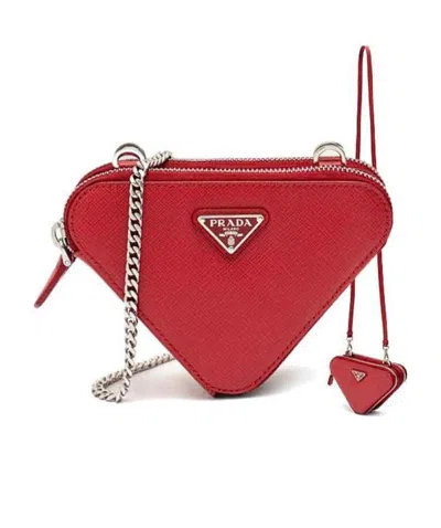 Prada Logo Zipper Shoulder Bag