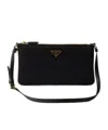 Prada Triangle-logo Shoulder Bag In Black
