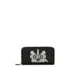 Prada Logo Zipper Wallet In Black