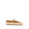 Prada Suede Double Mary Jane Strap Espadrilles In Brown