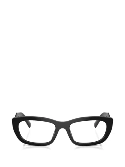 Prada Logo-detail Glasses In Black