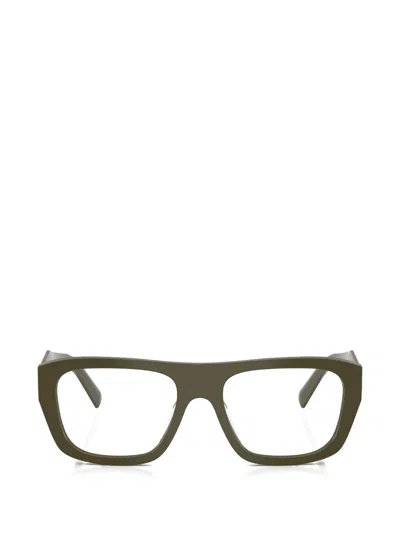 Prada Logo-detail Glasses In Green