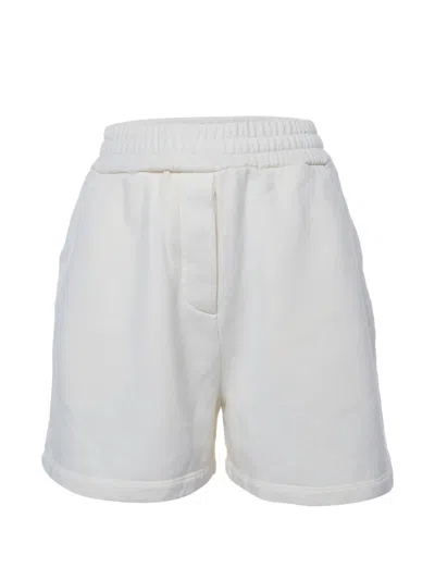 Pre-owned Prada Logo-detail Jersey Shorts In White