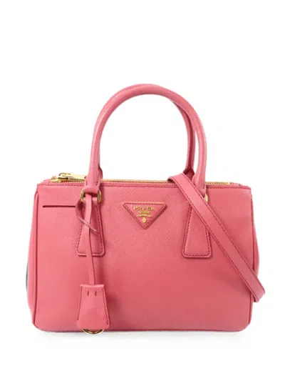 Pre-owned Prada Logo-detail Leather Two-way Handbag In Pink