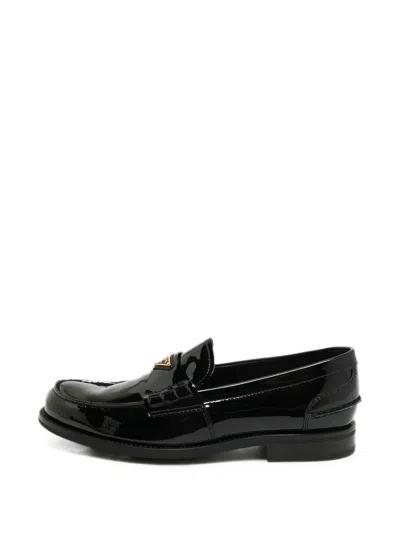 Pre-owned Prada Logo-detail Penny Loafers In Black