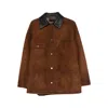 Prada Long-sleeved Button-up Jacket In Brown