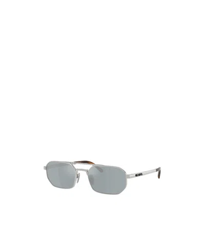 Prada Logo-detail Sunglasses In Gray