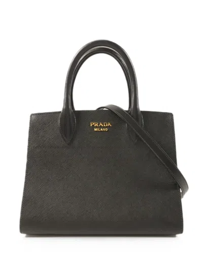 Pre-owned Prada Logo-detail Tote Bag In Black