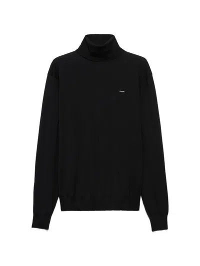 Prada Logo-detail Turtleneck Sweater In Black