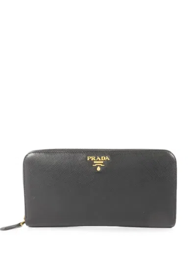 Pre-owned Prada Logo-detail Wallet In Black
