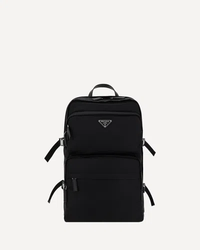 Prada Logoed Backpack In Black