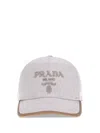 Prada Logoed Baseball Hat In White