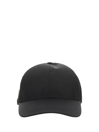 Prada Logoed Baseball Hat In Black